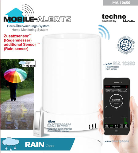 Alertas móviles del sensor de lluvia inteligente